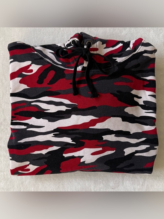 Other - Camouflage Hoodie Red Black White Kangaroo Pocket Sweatshirt Streetwear Unisex